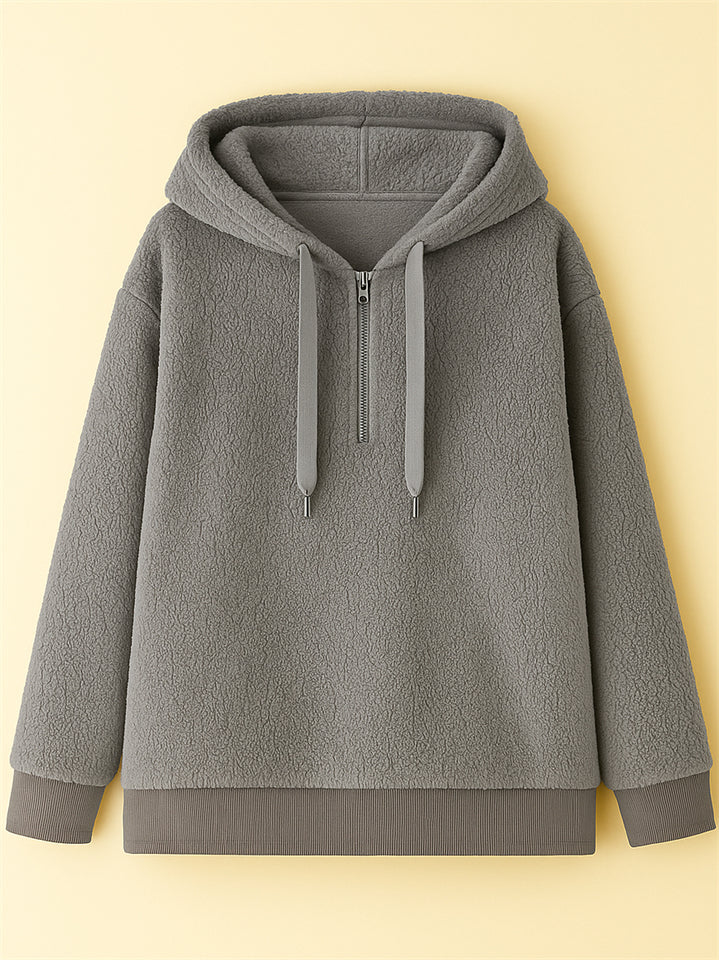 Women's Autumn Simple Solid Color Fleece Hoodie