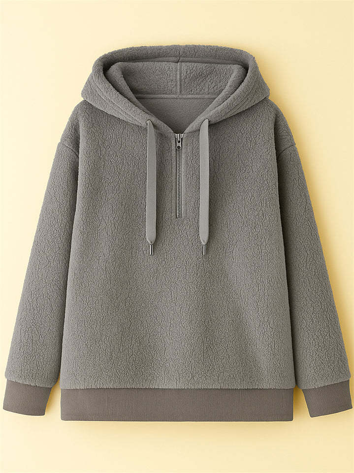 Women's Autumn Simple Solid Color Fleece Hoodie