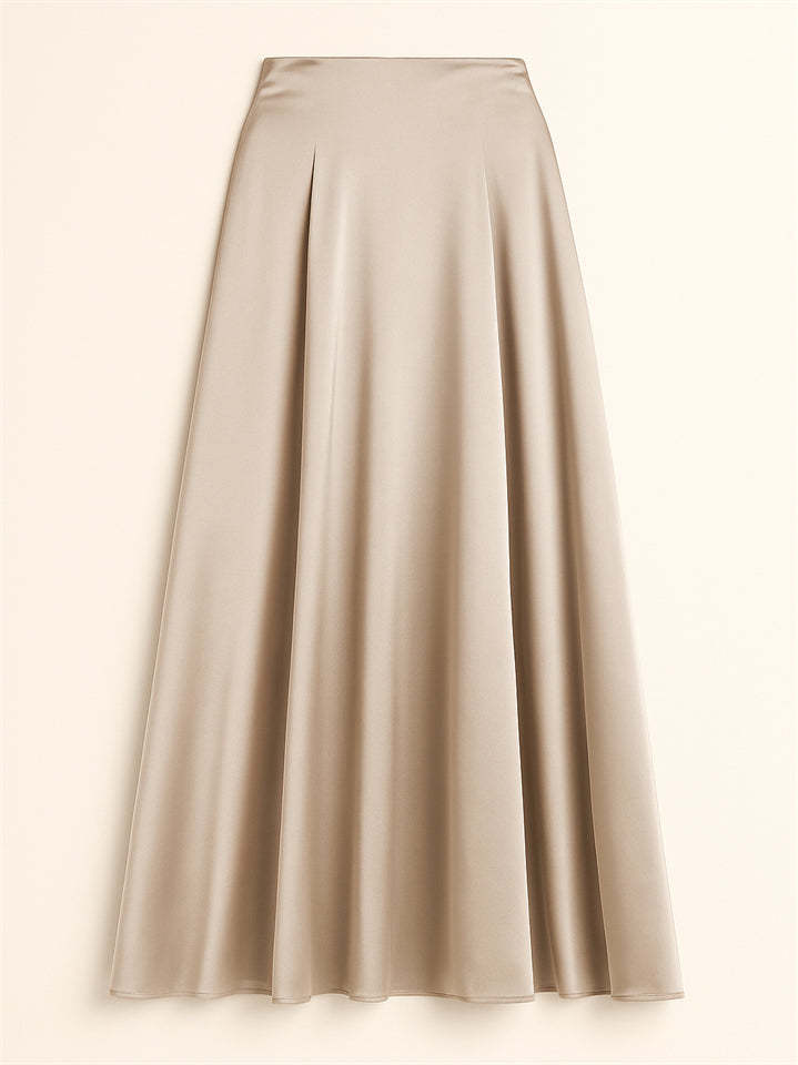 Women's Summer Elegant Satin High-Rise Flowy Maxi Skirts