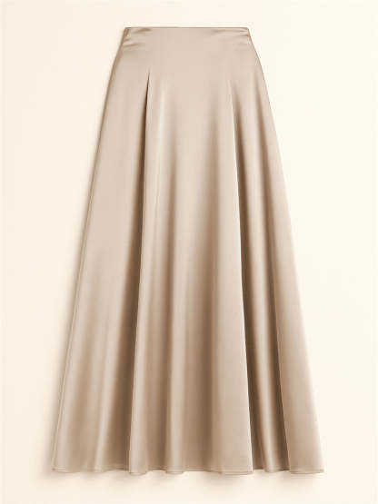 Women's Summer Elegant Satin High-Rise Flowy Maxi Skirts