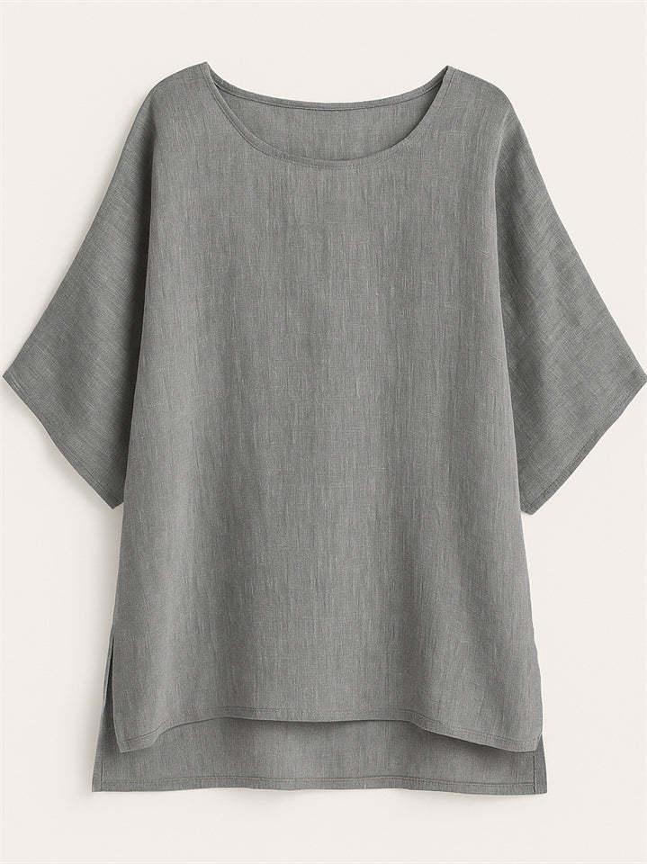 Women's Summer Comfy Round Neck 3/4 Sleeve Shirts