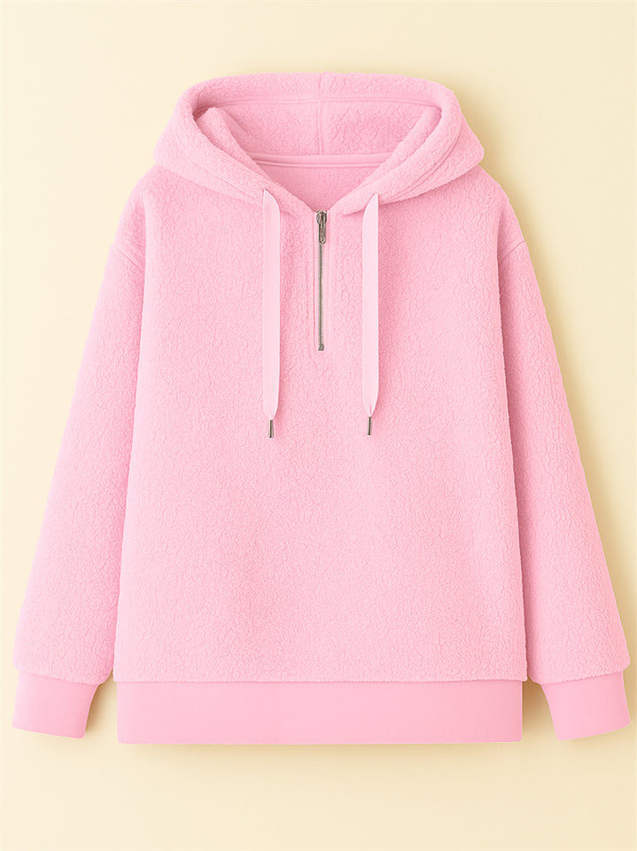 Women's Autumn Simple Solid Color Fleece Hoodie