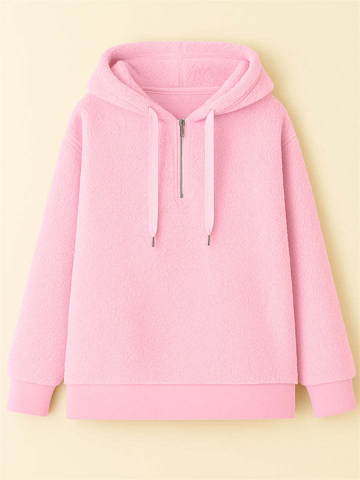 Women's Autumn Simple Solid Color Fleece Hoodie