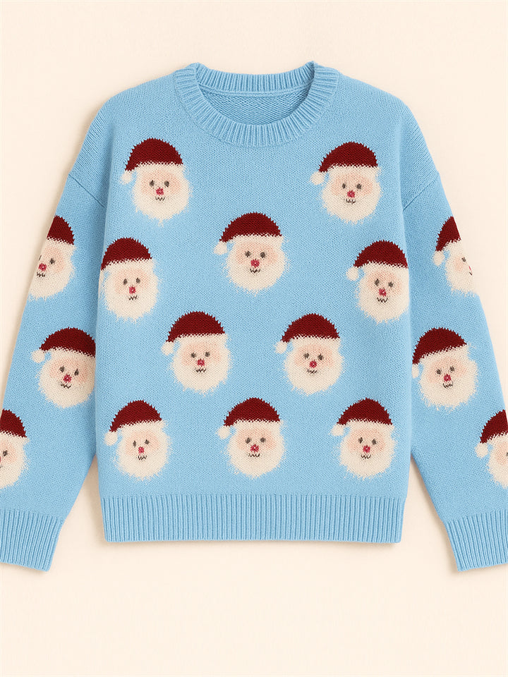 Women's Stylish Christmas Santa Claus Pattern Pullover Sweaters