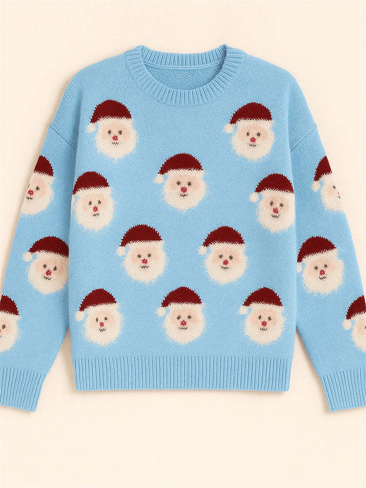 Women's Stylish Christmas Santa Claus Pattern Pullover Sweaters