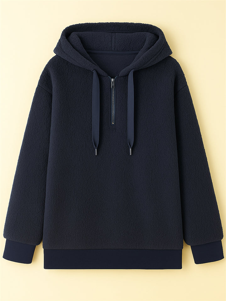 Women's Autumn Simple Solid Color Fleece Hoodie