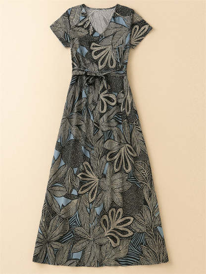 Women's V Neck Boho Holiday Style Tropical Dresses