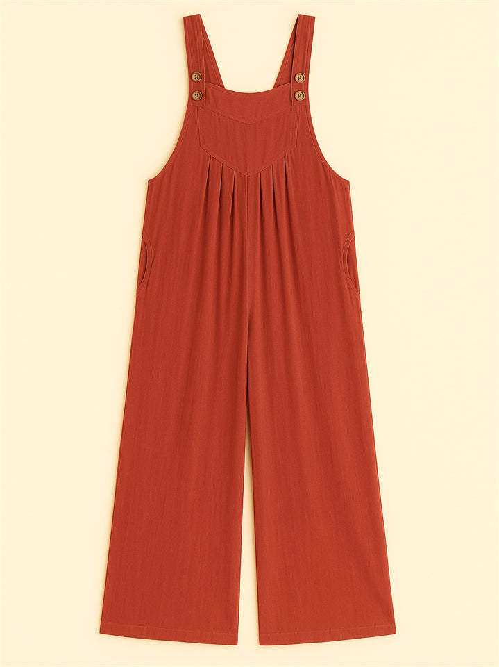 Women's Summer Casual Solid Color Strappy Wide Leg Jumpsuits