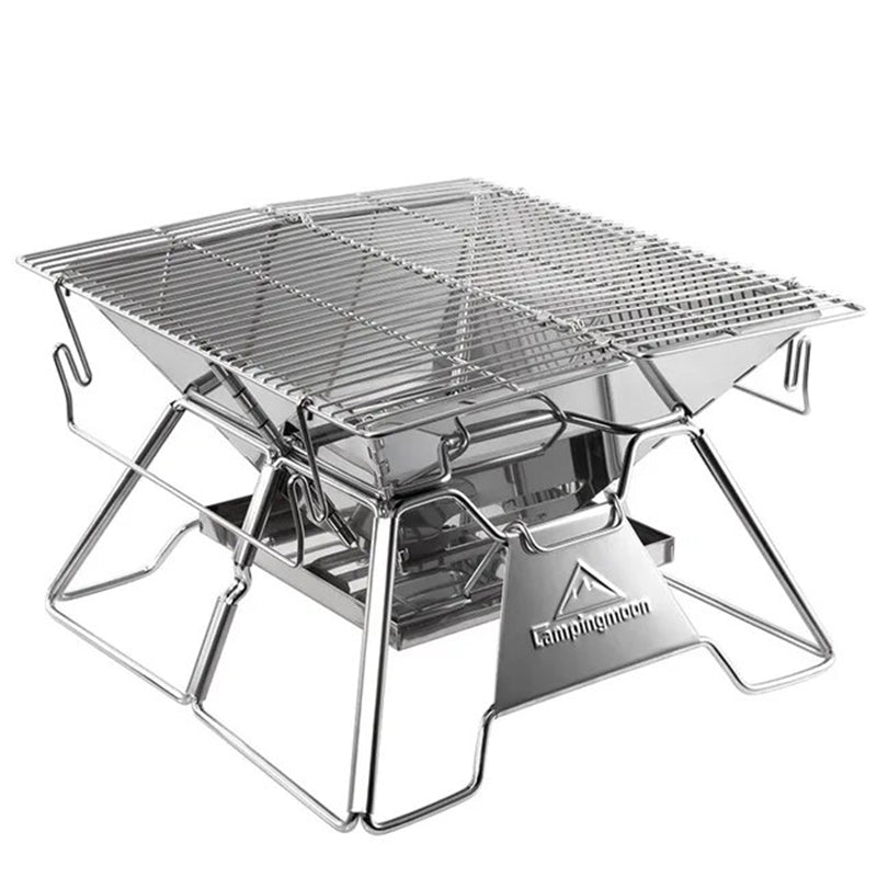 WildfireChef™ Folding Stainless Steel Campsite Grills for Picnic, Barbecue