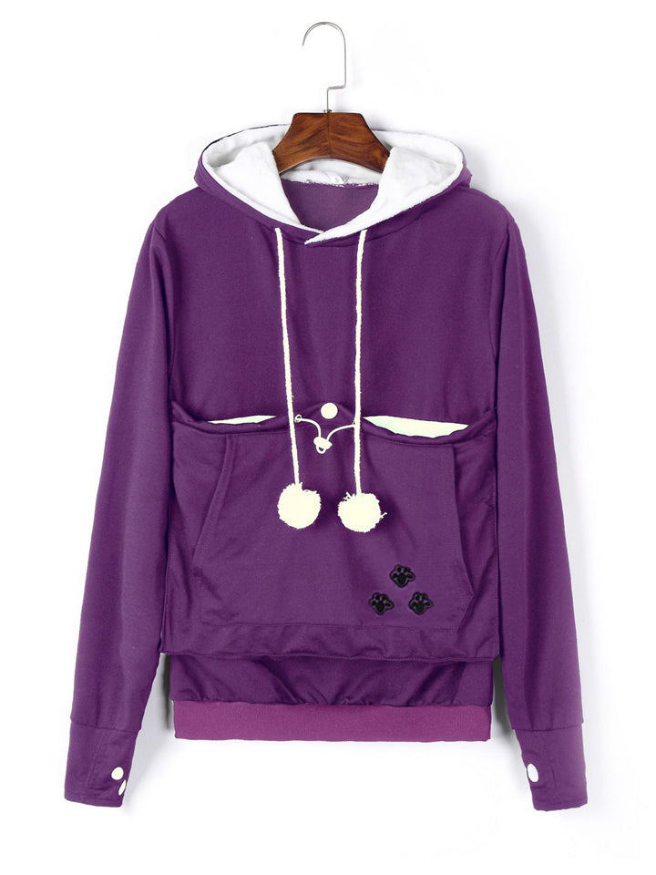 Women's Pet Carrier Hoodie with Kangaroo Pouch