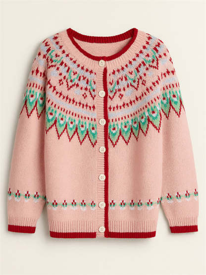 Contrast Color Ethnic Style Crochet Cardigan Sweaters for Women