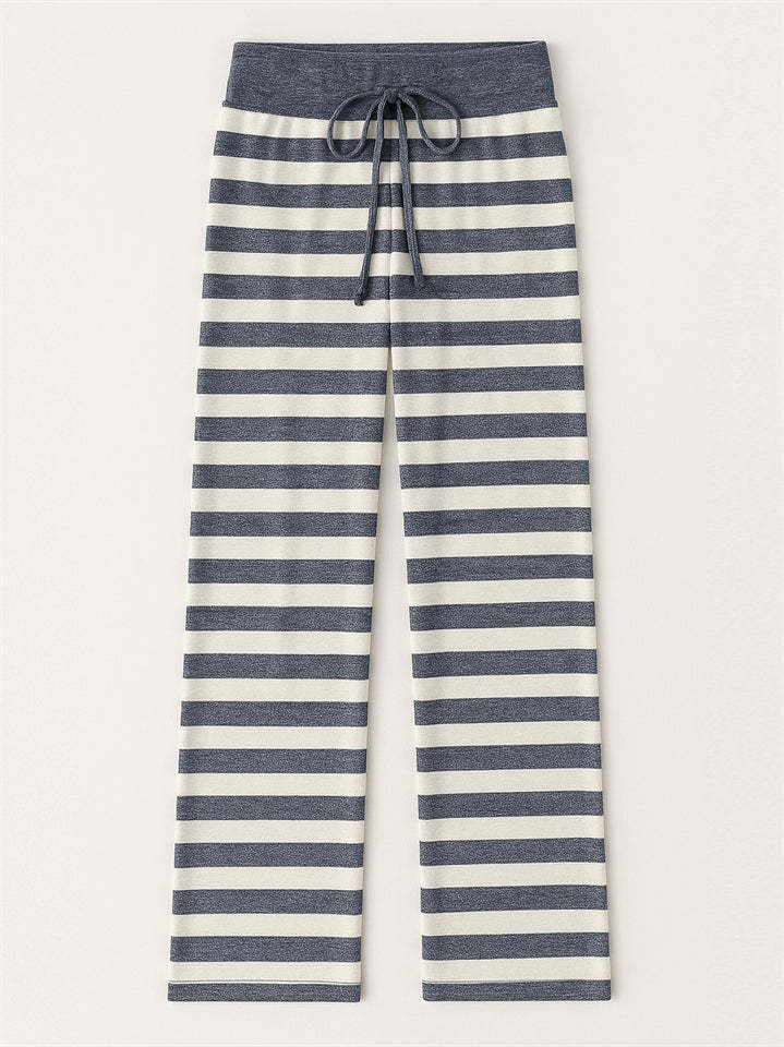 Women's Casual Floral Printed Drawstring Wide-Leg Pants