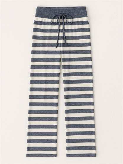 Women's Casual Floral Printed Drawstring Wide-Leg Pants