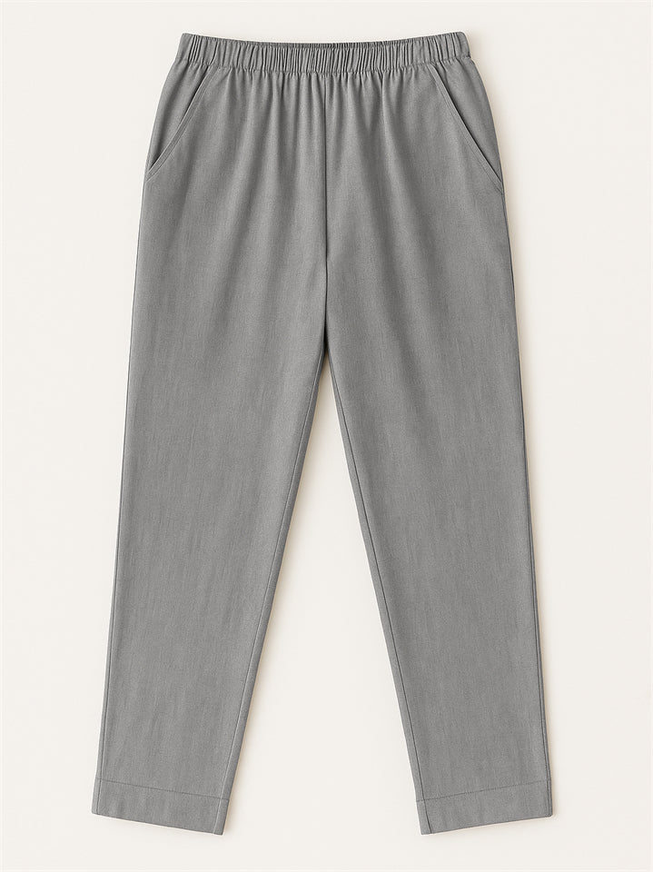 Summer Causal Solid Color Comfy Staight Leg Pants for Women