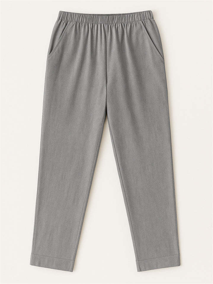 Summer Causal Solid Color Comfy Staight Leg Pants for Women