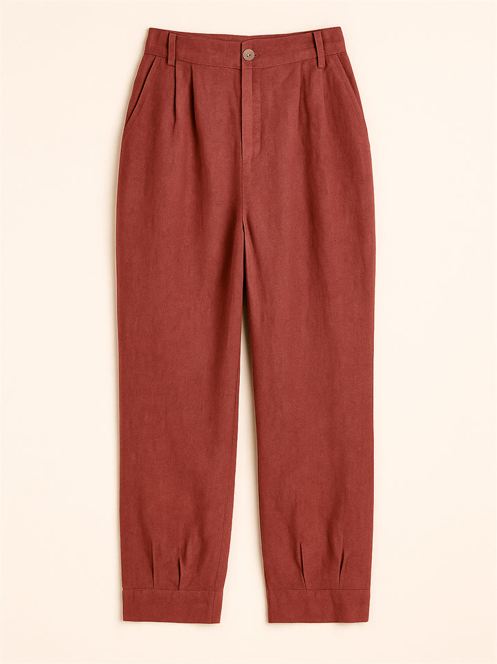 Women's Summer Casual Solid Color Pockets Cropped Pants