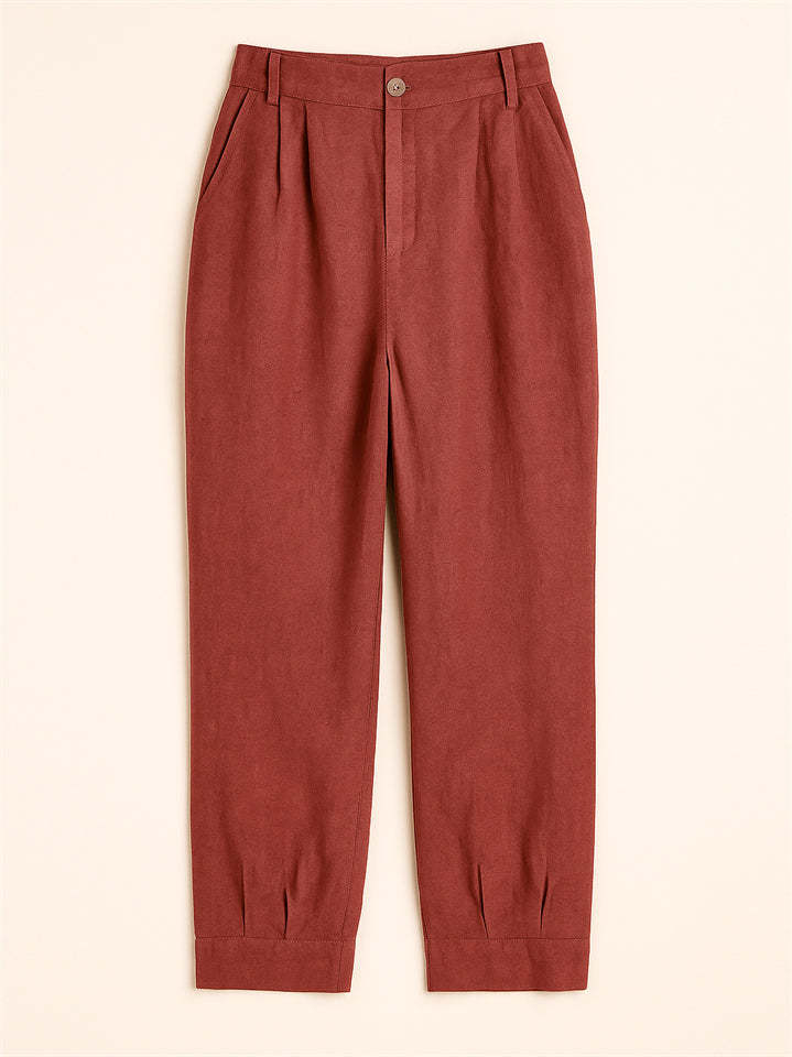 Women's Summer Casual Solid Color Pockets Cropped Pants