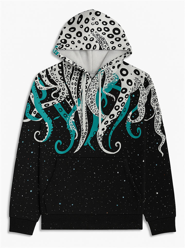 Women's Trendy Octopus Print Comfy Casual Hooded Sweatshirt