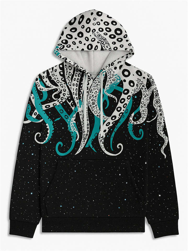 Women's Trendy Octopus Print Comfy Casual Hooded Sweatshirt