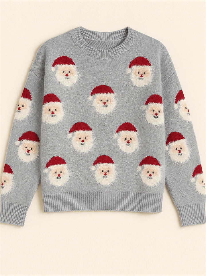 Women's Stylish Christmas Santa Claus Pattern Pullover Sweaters