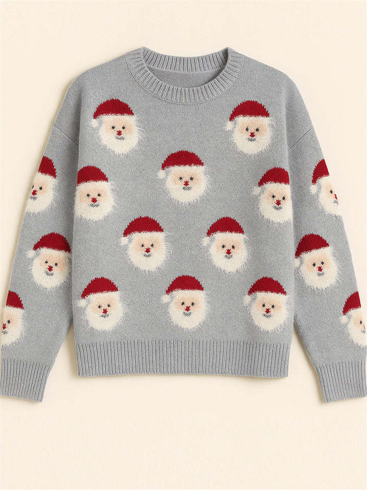 Women's Stylish Christmas Santa Claus Pattern Pullover Sweaters
