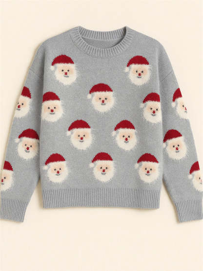 Women's Stylish Christmas Santa Claus Pattern Pullover Sweaters