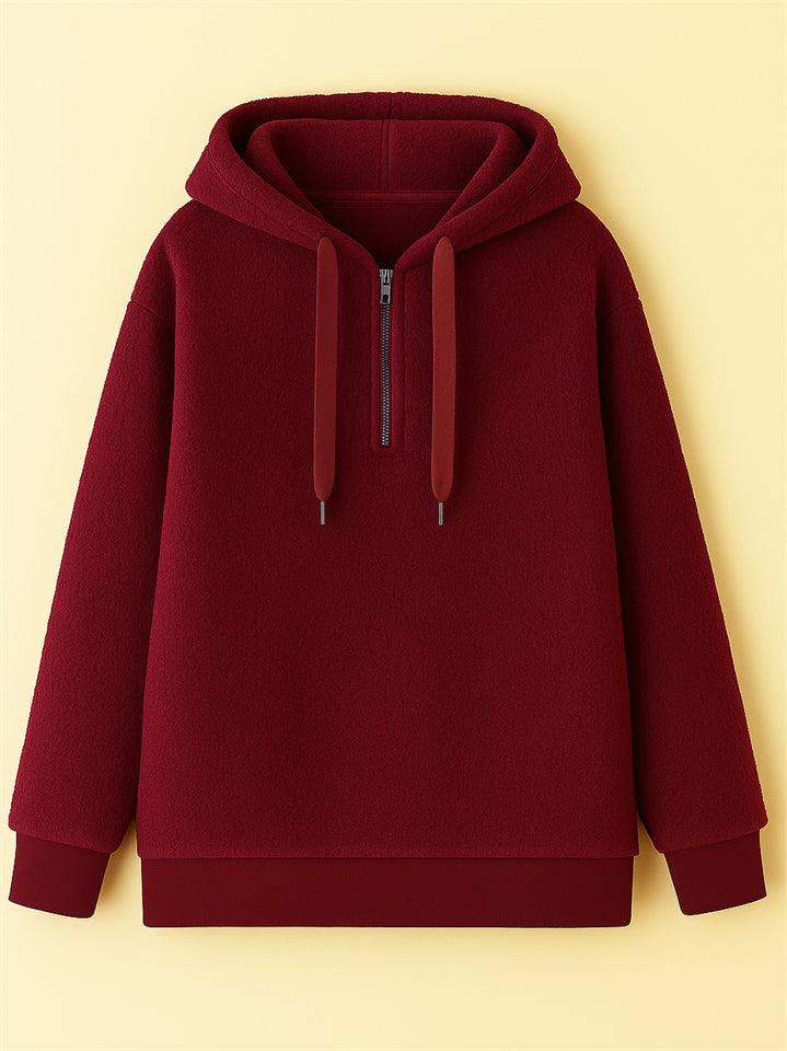Women's Autumn Simple Solid Color Fleece Hoodie