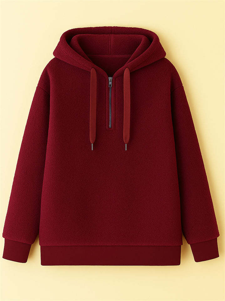 Women's Autumn Simple Solid Color Fleece Hoodie