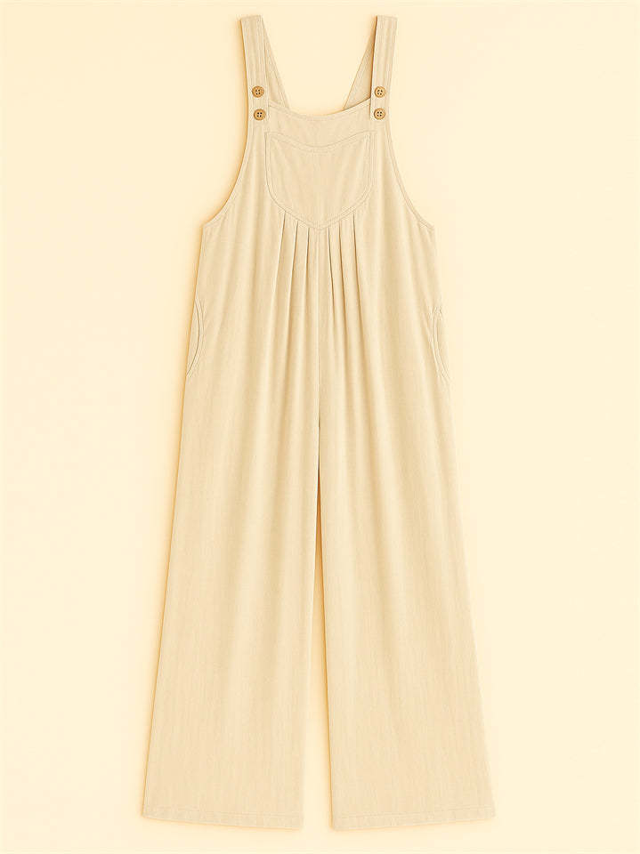 Women's Summer Casual Solid Color Strappy Wide Leg Jumpsuits