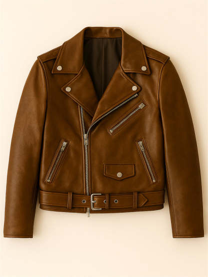 Trendy Solid Color PU Leather Zip Up Motorcycle Jacket for Women