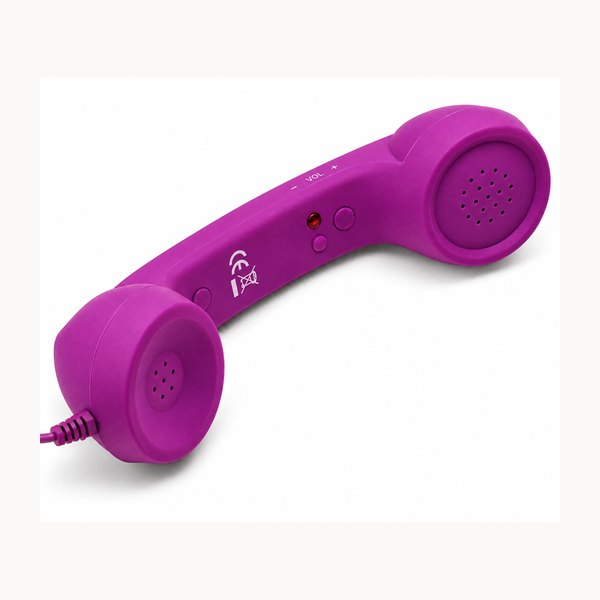 Purple retro telephone handset