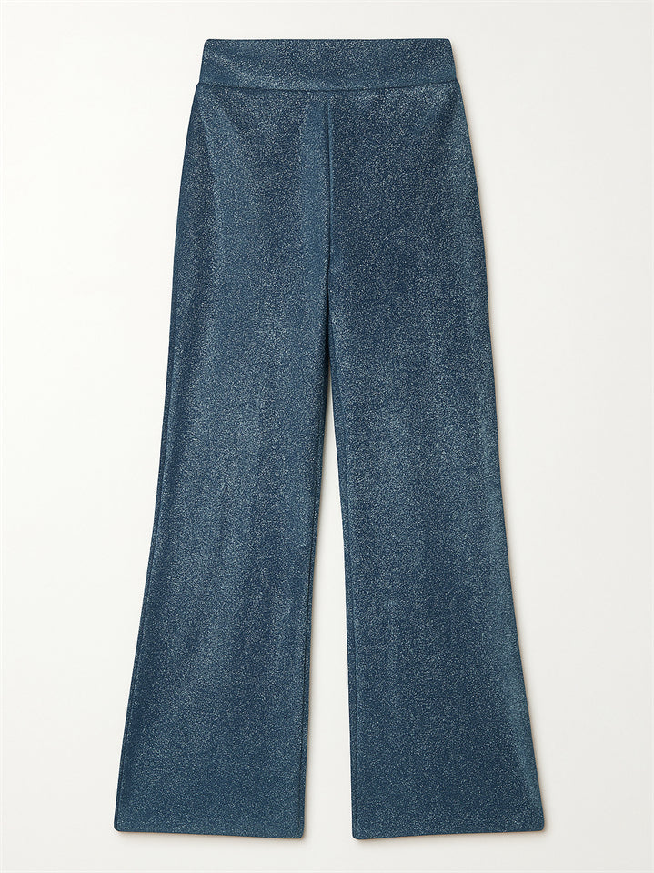 High Waist Bling Solid Color Wide Leg Pants for Women