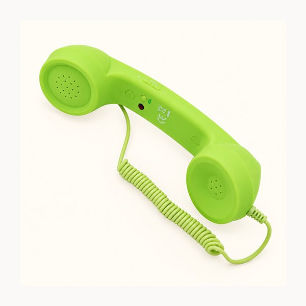 Green retro telephone handset