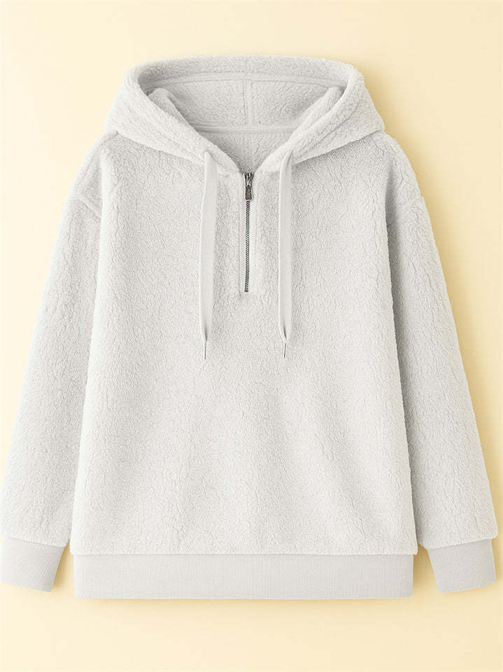 Women's Autumn Simple Solid Color Fleece Hoodie