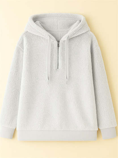 Women's Autumn Simple Solid Color Fleece Hoodie