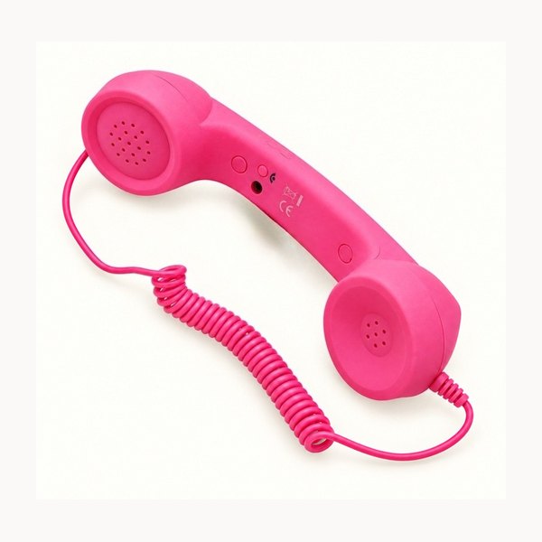 Pink retro telephone handset