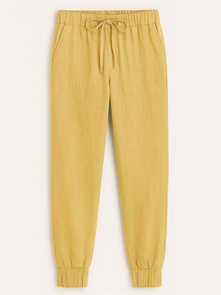 Women's Solid Color Comfort Drawstring Jogger Pants