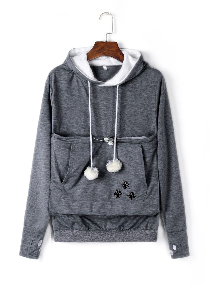 Women's Pet Carrier Hoodie with Kangaroo Pouch