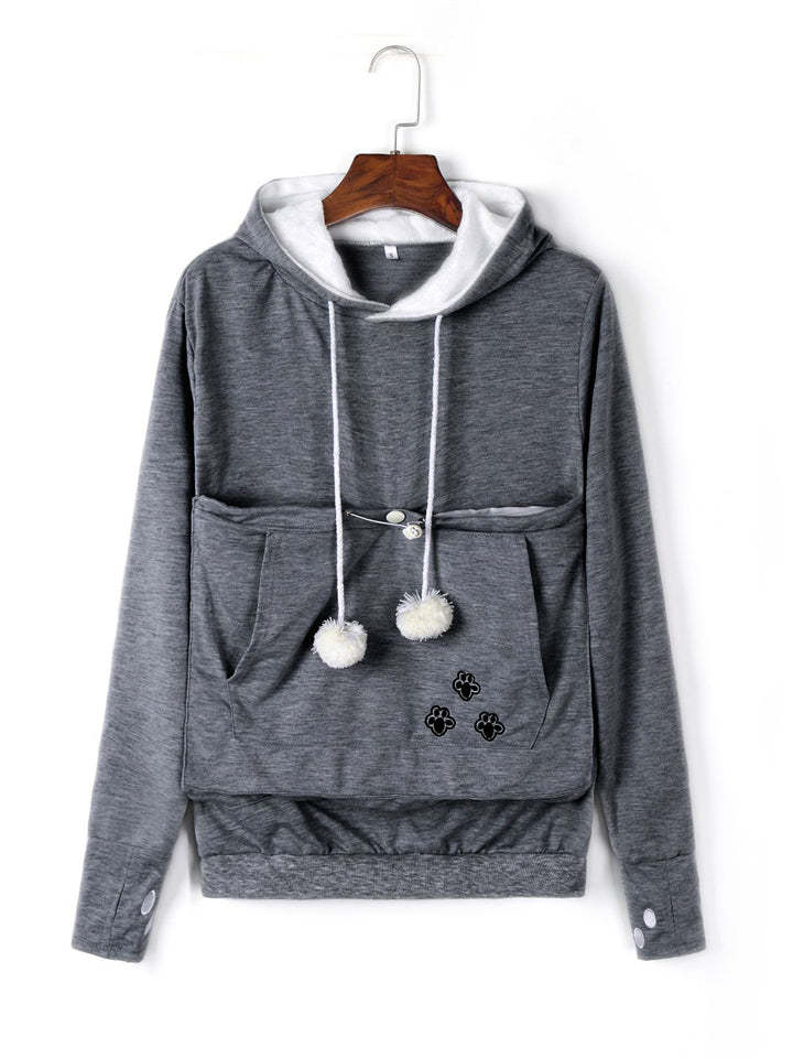 Women's Pet Carrier Hoodie with Kangaroo Pouch