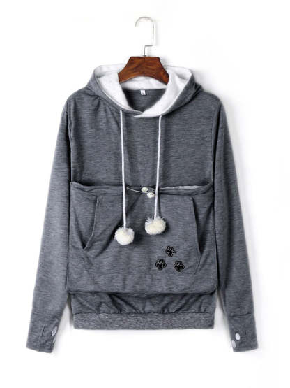 Women's Pet Carrier Hoodie with Kangaroo Pouch