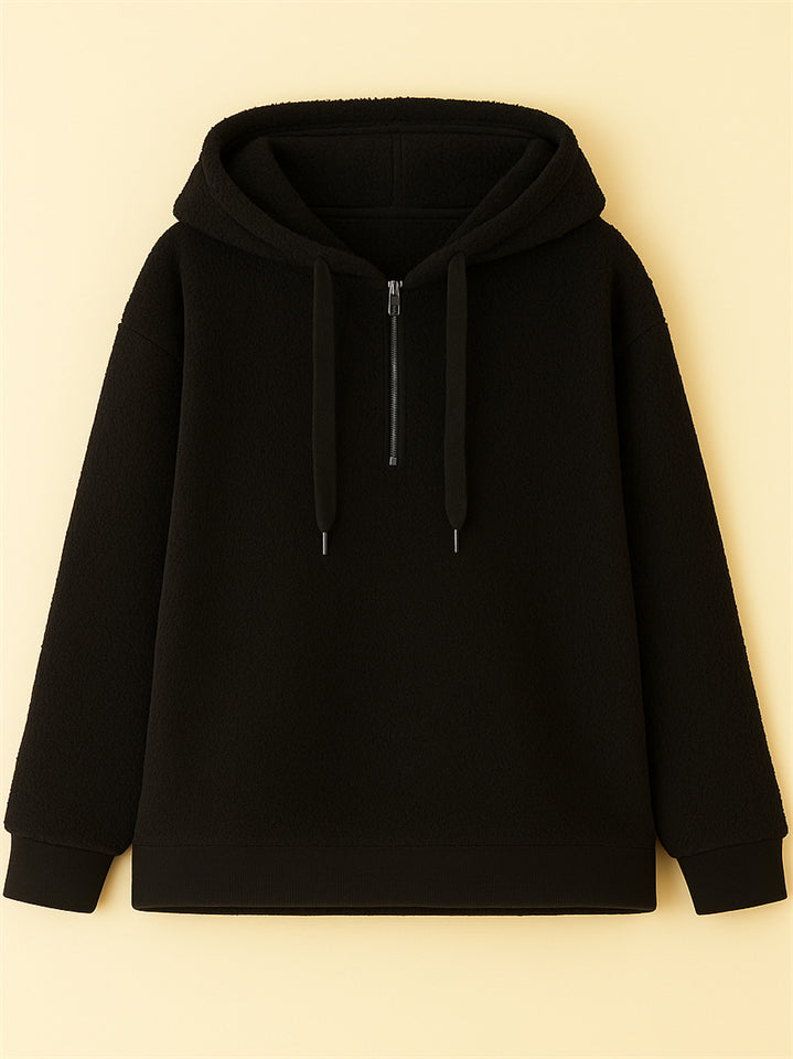 Women's Autumn Simple Solid Color Fleece Hoodie