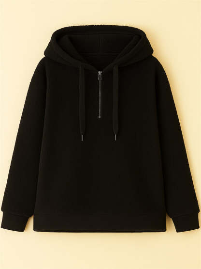 Women's Autumn Simple Solid Color Fleece Hoodie