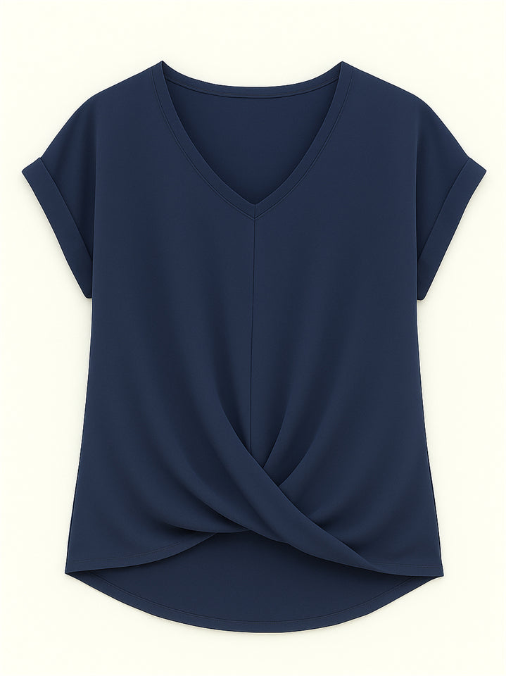 Women's Summer V Neck Simple Solid Color Short Sleeve T-Shirts