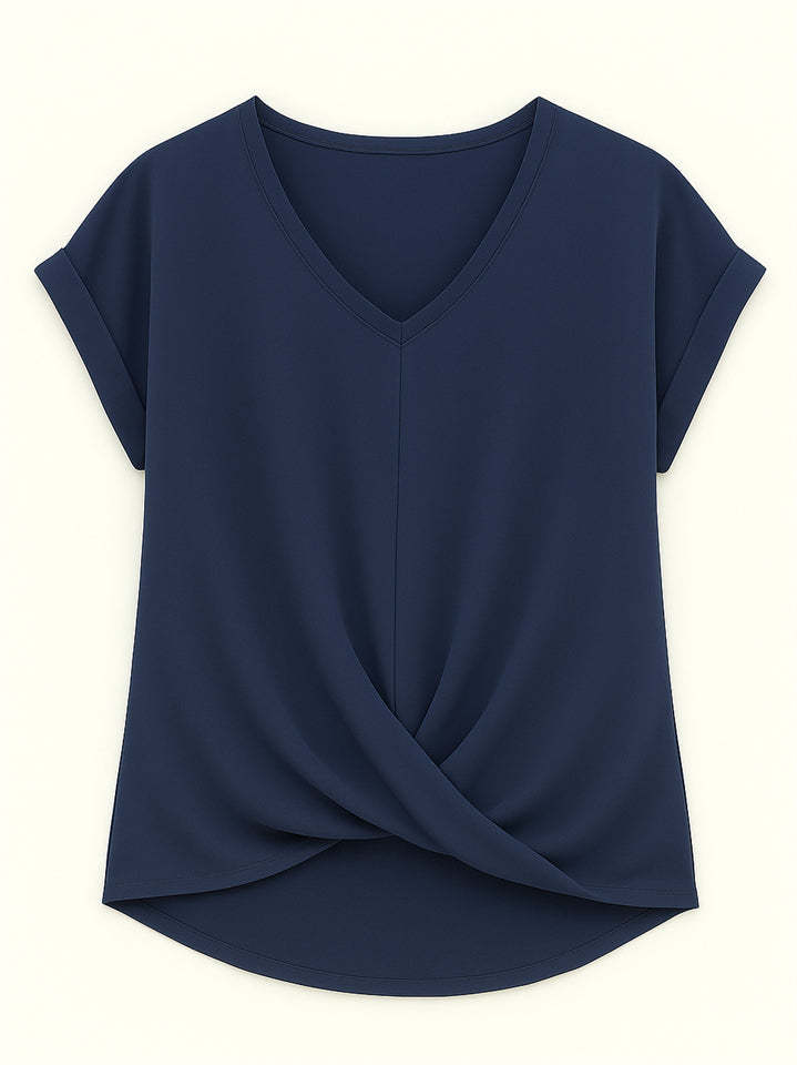 Women's Summer V Neck Simple Solid Color Short Sleeve T-Shirts