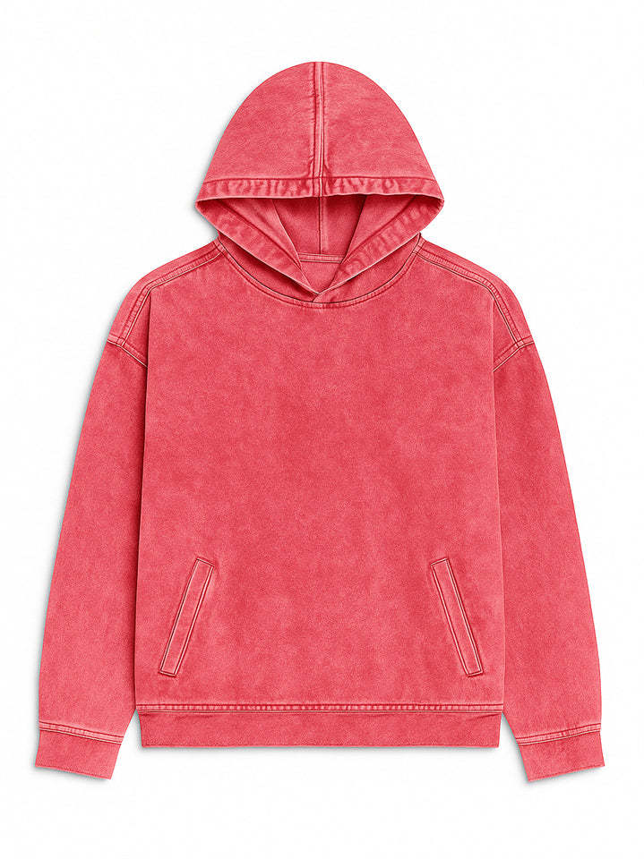 Women's Casual Solid Color Front Pockets Denim Hoodie