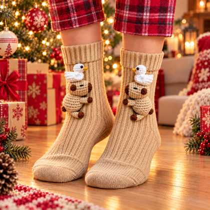 Capybara Christmas plush animal socks