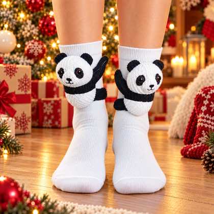 Panda Christmas plush animal socks