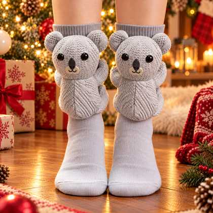 Koala Christmas plush animal socks