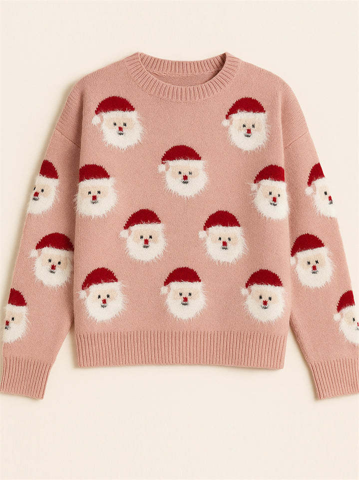 Women's Stylish Christmas Santa Claus Pattern Pullover Sweaters