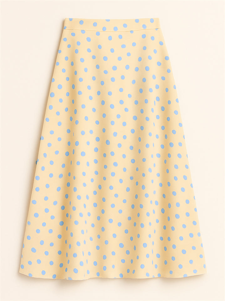 Ladies' Summer Elegant Polka Dot Print  A-Line Ankle Length Skirts